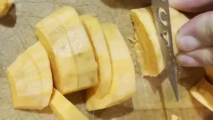 découpez patate douce